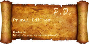 Prunyi Dénes névjegykártya