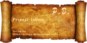 Prunyi Dénes névjegykártya